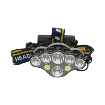 Lampada frontale Crownman a 8 LED, 3 modalità di illuminazione, batteria ricaricabile tramite USB da 2200 mAh. - immagine 2
