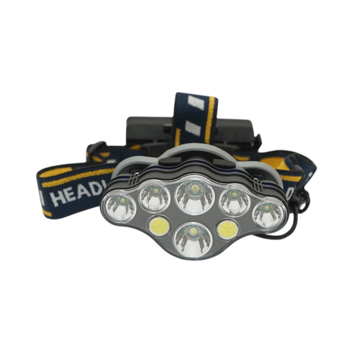 Lampada frontale Crownman a 8 LED, 3 modalità di illuminazione, batteria ricaricabile tramite USB da 2200 mAh. - immagine 2