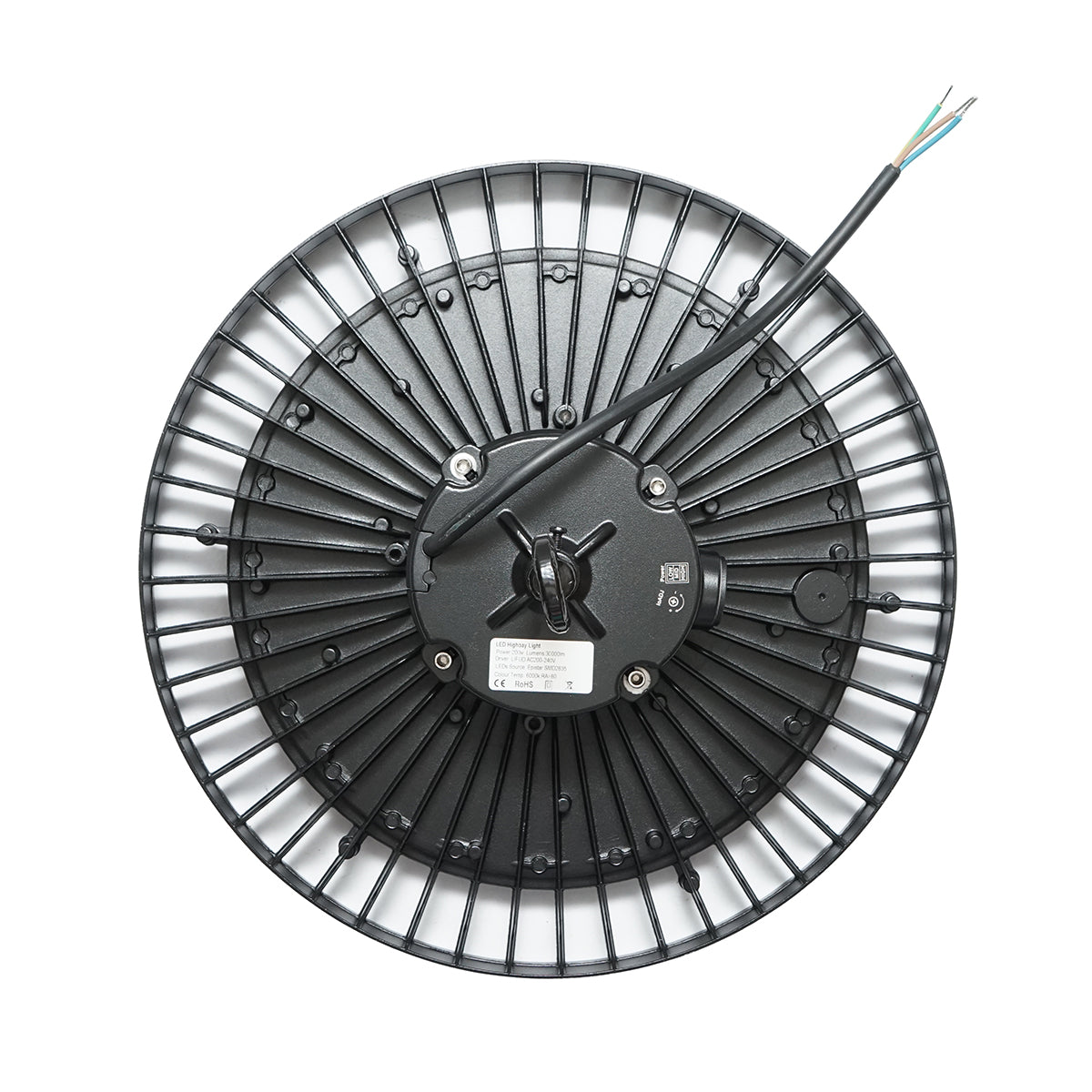 Lampada industriale LED High-Bay 200W, 220V, 6000K, 30000lm per capannoni, magazzini 380x140mm Breckner Germany - immagine 4