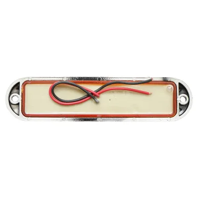 Lampada laterale  LED, gialla, 12V-24V, 155x37 mm, con cornice cromata, Breckner Germany. - immagine 2
