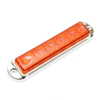 Lampada laterale  LED, gialla, 12V-24V, 155x37 mm, con cornice cromata, Breckner Germany. - immagine 3