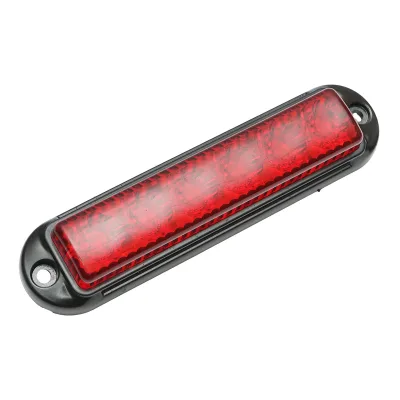Lampada laterale  LED, rossa, 12V-24V, 155x37 mm, con rama nera, Breckner Germany - immagine 3