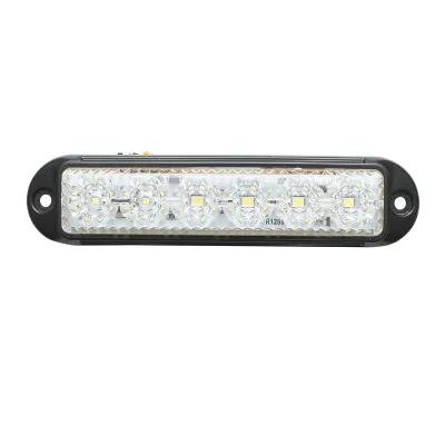 Lampada laterale  slim bianca con LED, 12-24V, gialla, Breckner Germany, modello FR1286W