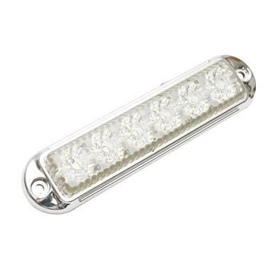 Lampada laterale LED, 12V-24V, bianca, 155x37 mm, con cornice cromata, Breckner Germany - immagine 3