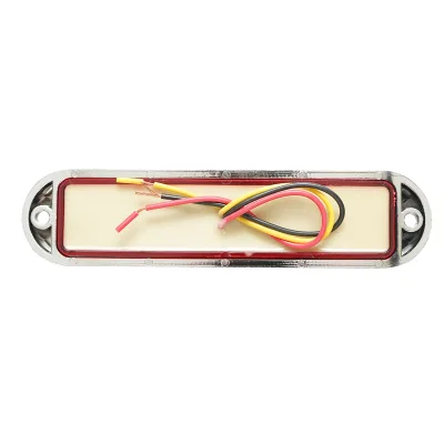 Lampada laterale LED, 12V-24V, rossa, 4 funzioni, 155x37 mm, con cornice cromata, Breckner Germany - immagine 2