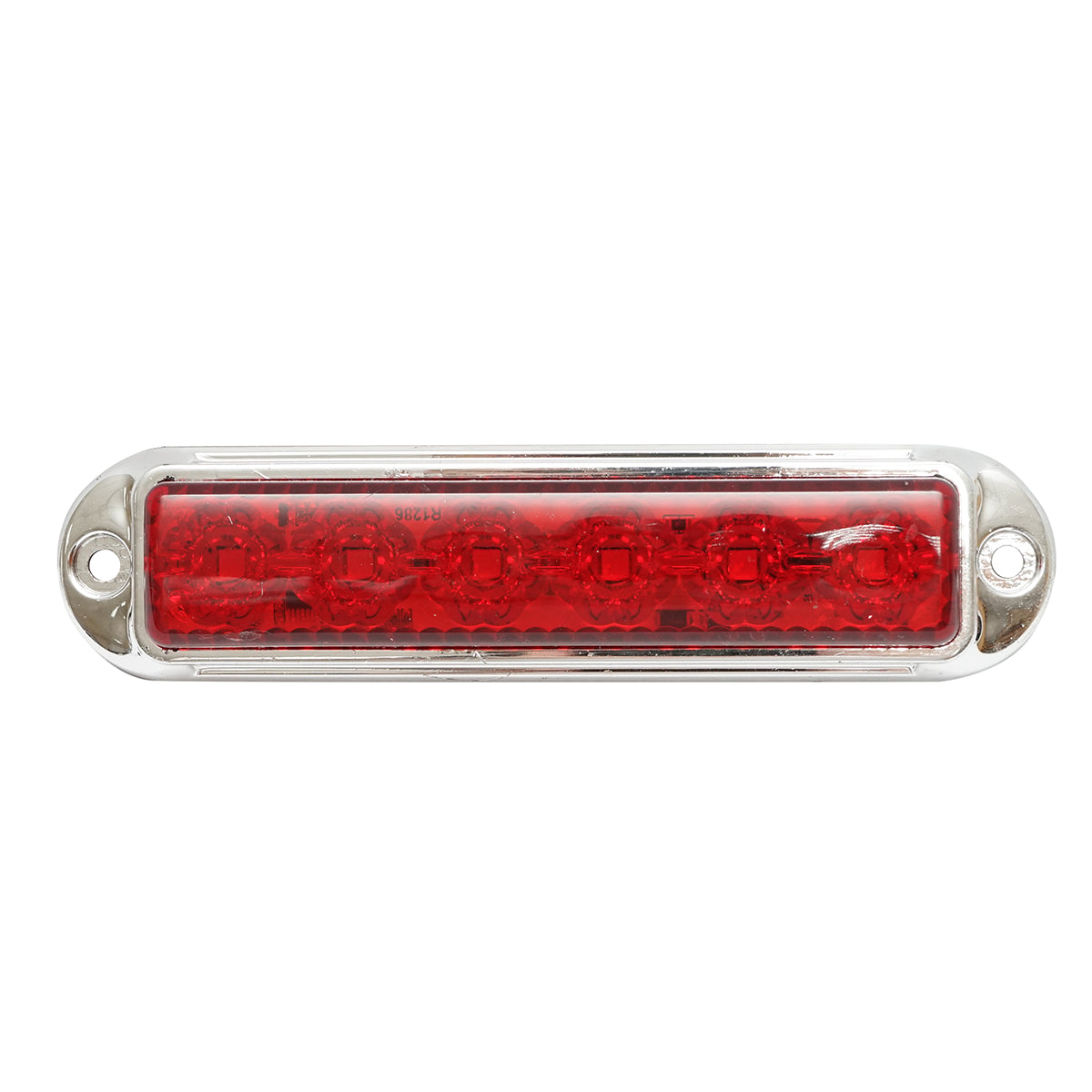Lampada laterale LED, 12V-24V, rossa, 4 funzioni, 155x37 mm, con cornice cromata, Breckner Germany