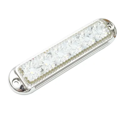 Lampada laterale LED, bianca, 12V-24V, 155x37 mm, con 4 funzioni e cornice cromata, Breckner Germany - immagine 3