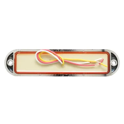 Lampada laterale LED, gialla, 12V-24V, 155x37 mm, con 4 funzioni e cornice cromata, Breckner Germany. - immagine 2