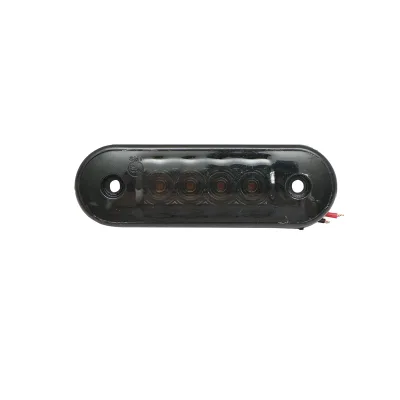 Lampada laterale slim con LED gialla-fumè, 12V-24V, 83x27 mm, Breckner Germany.