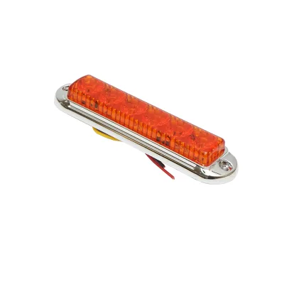 Lampada laterale slim gialla cromata con LED, 12-24V, gialla, Breckner Germany, modello FR1286CY - immagine 2