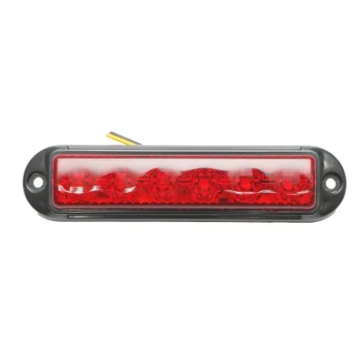 Lampada laterale slim rossa con LED, 12-24V, gialla, Breckner Germany, modello FR1286R.