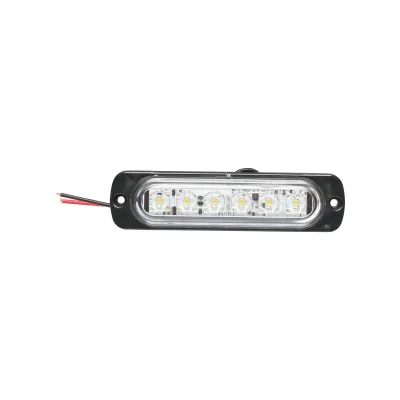 Lampada laterale stroboscopica LED bianca, 113 mm, 12V-24V, FR1272W, Breckner Germany