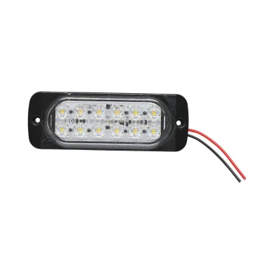 Lampada laterale stroboscopica LED, bianca, 115 mm, 12V-24V, FR1278W, Breckner Germany