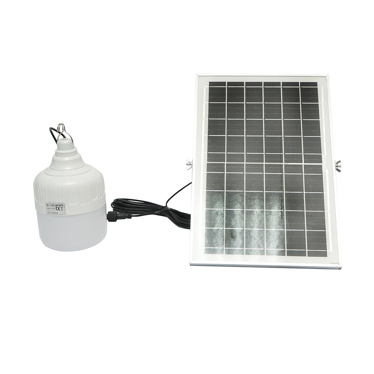 Lampada LED 100W, 6500K con pannello solare policristallino 8W e telecomando IP20 - immagine 3