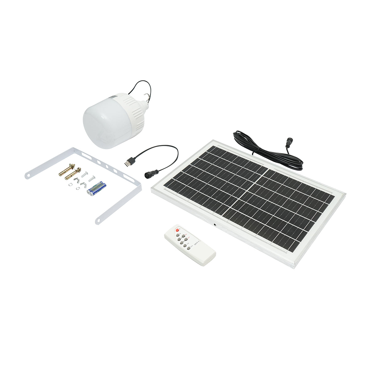 Lampada LED 100W, 6500K con pannello solare policristallino 8W e telecomando IP20 - immagine 2