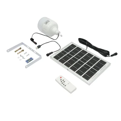 Lampada LED 50W, 6500K con pannello solare policristallino 3W e telecomando IP20 - immagine 2