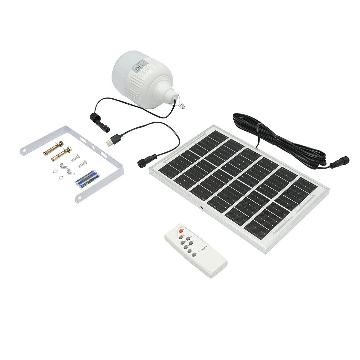 Lampada LED 50W, 6500K con pannello solare policristallino 3W e telecomando IP20 - immagine 2