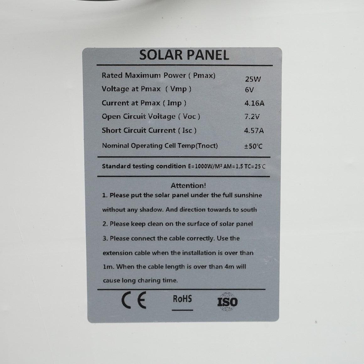 Lampada LED con pannelli solari Proiettore 50W Telecomando 150W, batteria 3,2V/40Ah - immagine 6
