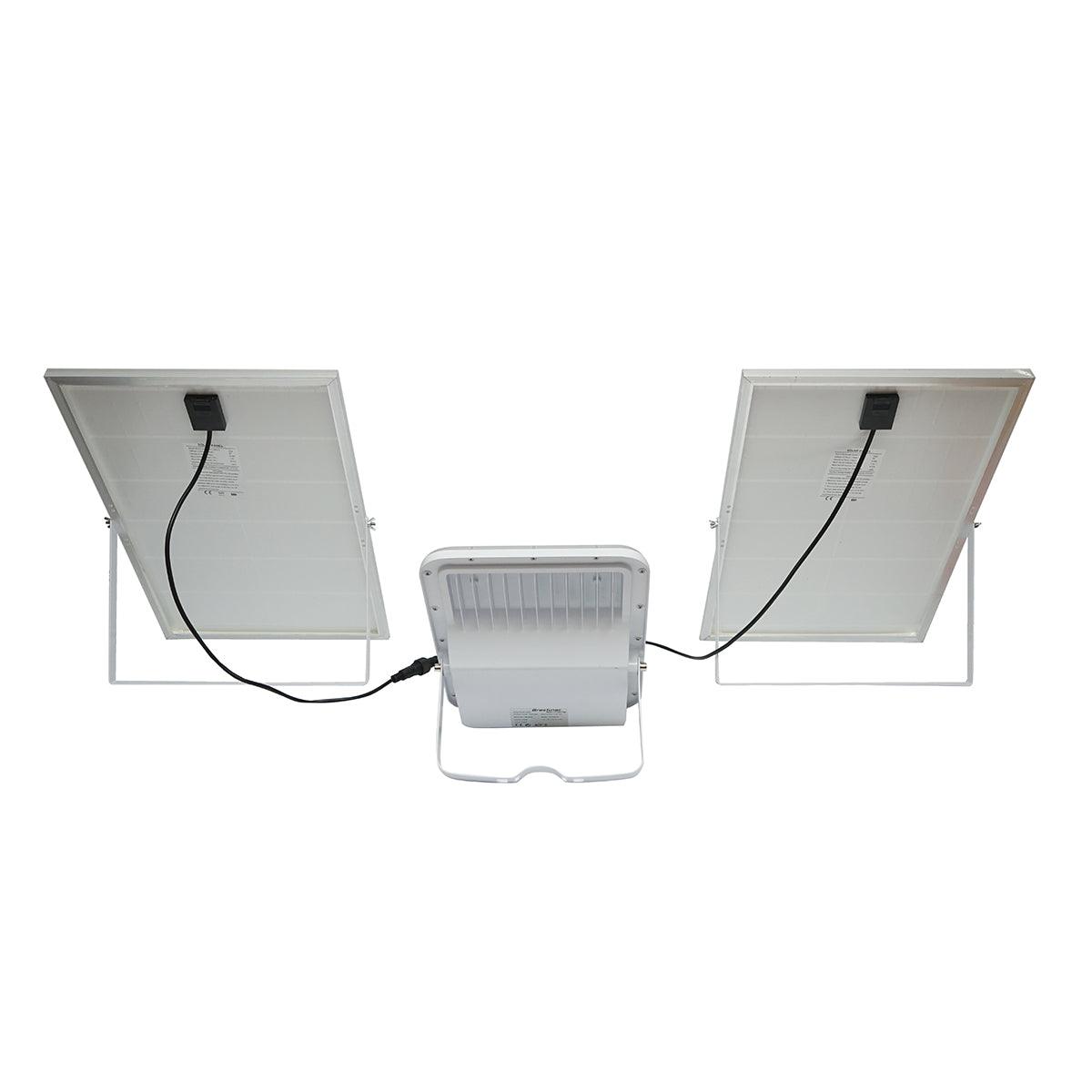 Lampada LED con pannelli solari Proiettore 50W Telecomando 150W, batteria 3,2V/40Ah - immagine 2