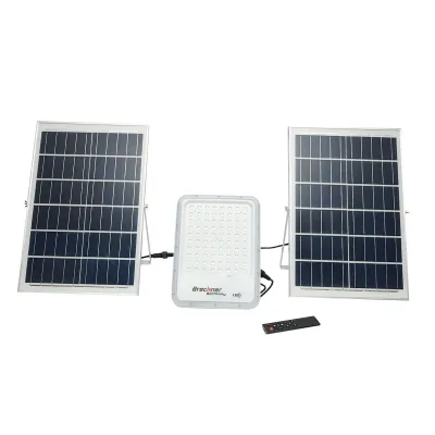 Lampada LED con pannelli solari Proiettore 50W Telecomando 150W, batteria 3,2V/40Ah