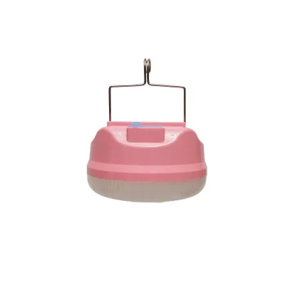 Lampada LED da 100W con pannello solare e batteria da 1200mA, colore rosa - immagine 2