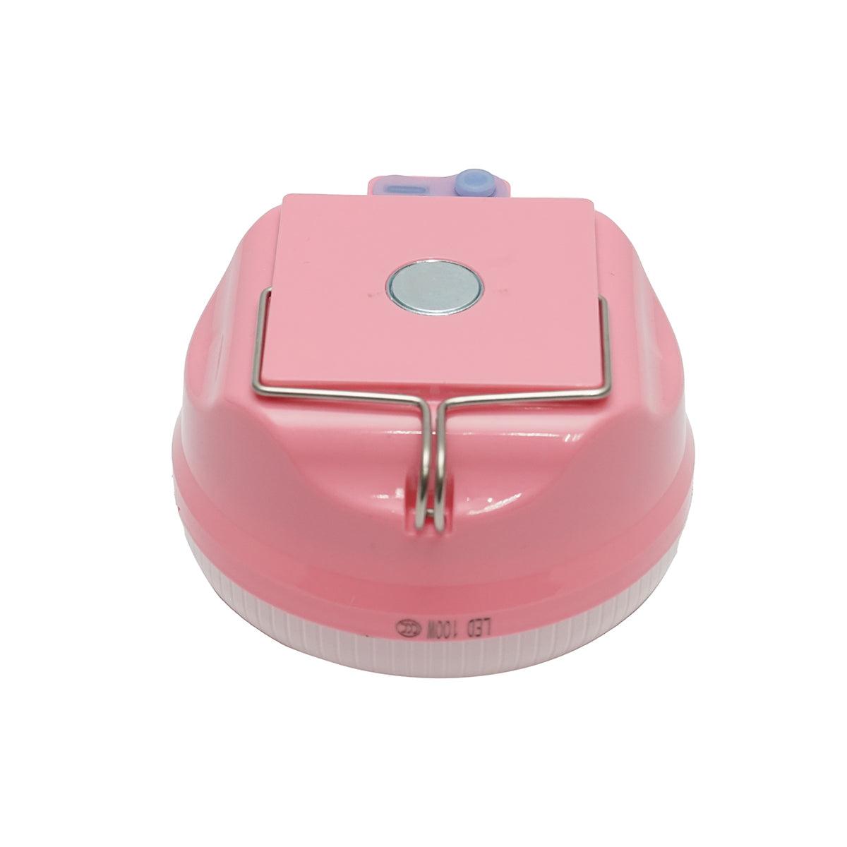 Lampada LED da 100W con pannello solare e batteria da 1200mA, colore rosa - immagine 6