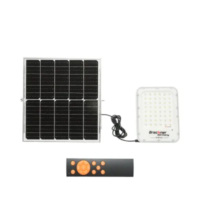 Lampada LED da 1200 lm, 3500K/6500K con pannello solare da 25 W, batteria LifePO4 da 3,2 V/20 Ah, sensore di movimento e telecomando IP66 Breckner Germany