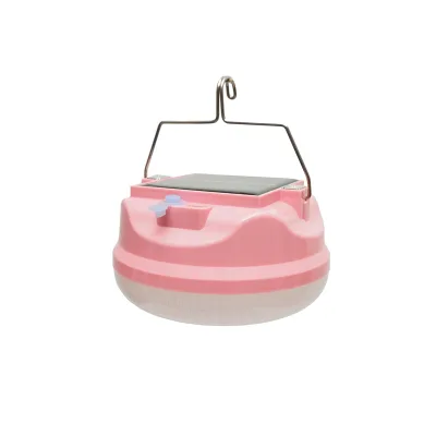 Lampada LED da 200W con pannello solare e batteria da 2400mA, colore rosa - immagine 2