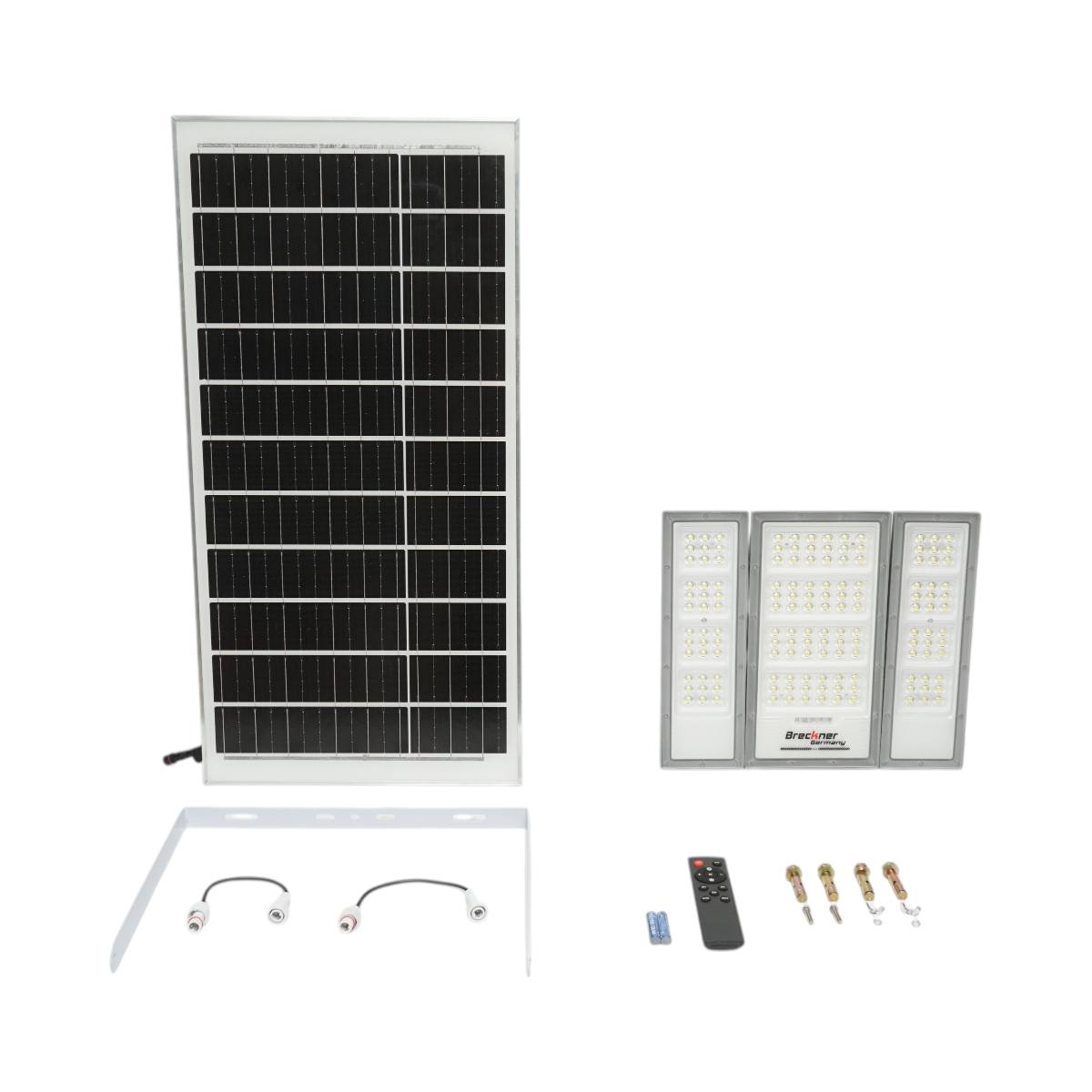Lampada LED da 2400 lm, 6500 K con pannello solare da 40 W, batteria LifePO4 da 3,2 V/30 Ah, sensore di movimento e telecomando IP66. Breckner Germany - immagine 2