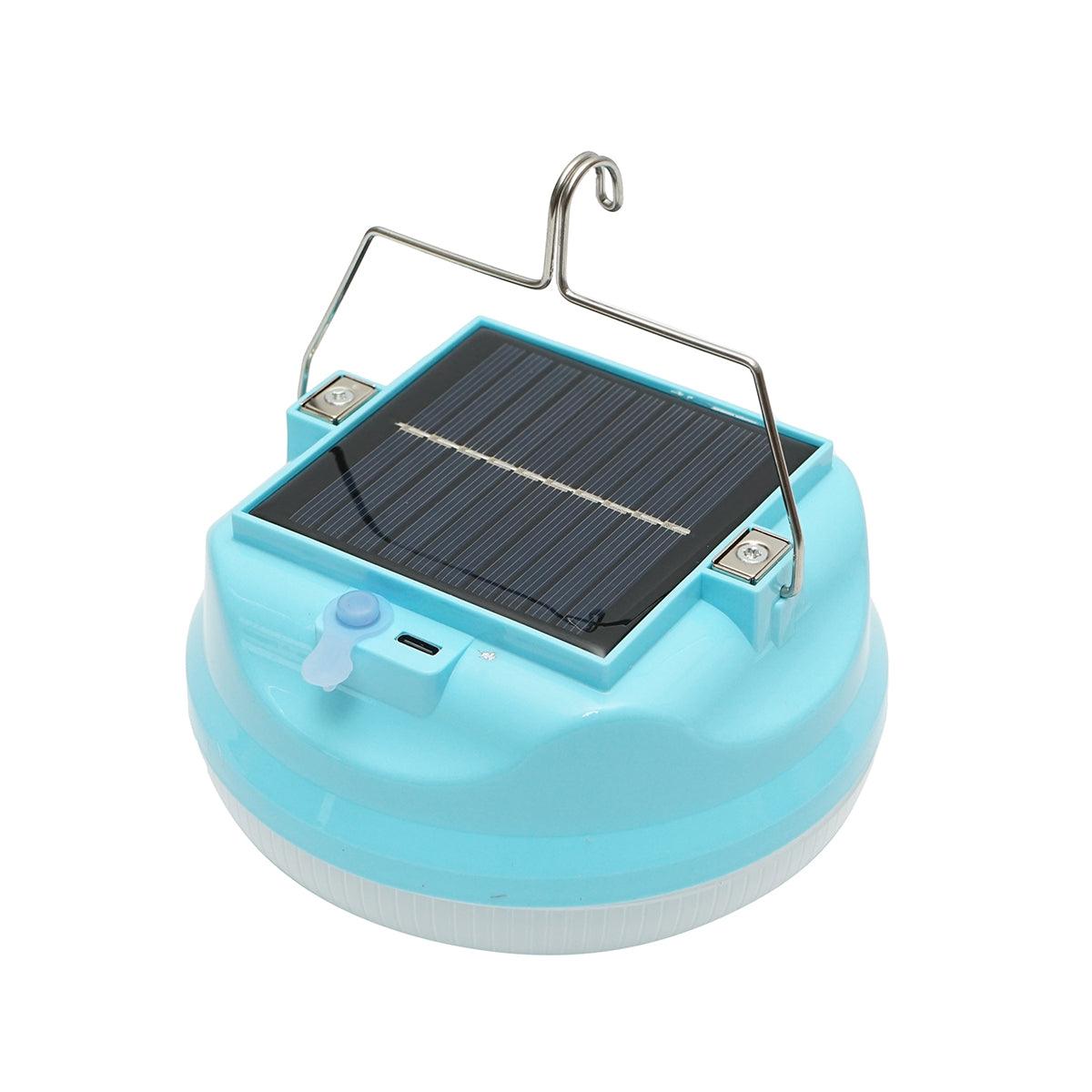 Lampada LED da 300W con pannello solare e batteria da 2400mA, colore blu