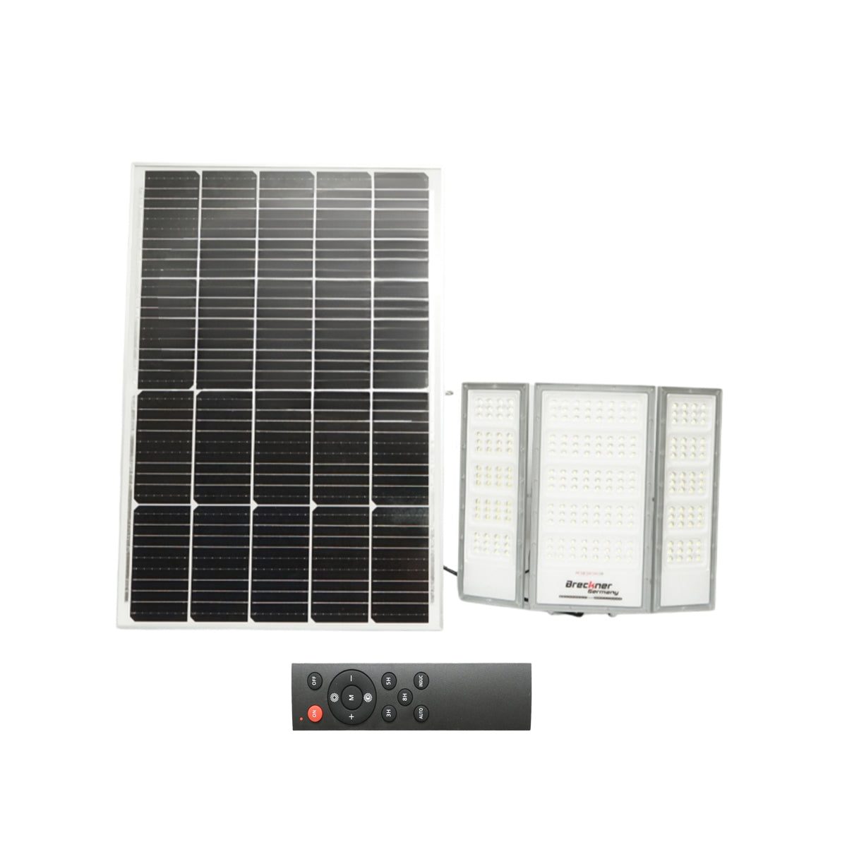 Lampada LED da 4500 lm, 6500 K con pannello solare da 70 W, batteria LifePO4 da 3,2 V/60 Ah, sensore di movimento e telecomando IP66 Breckner Germany