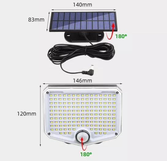 Lampada LED da 8W con pannello solare telecomandato e batteria da 2000mAh, IP65 - immagine 4