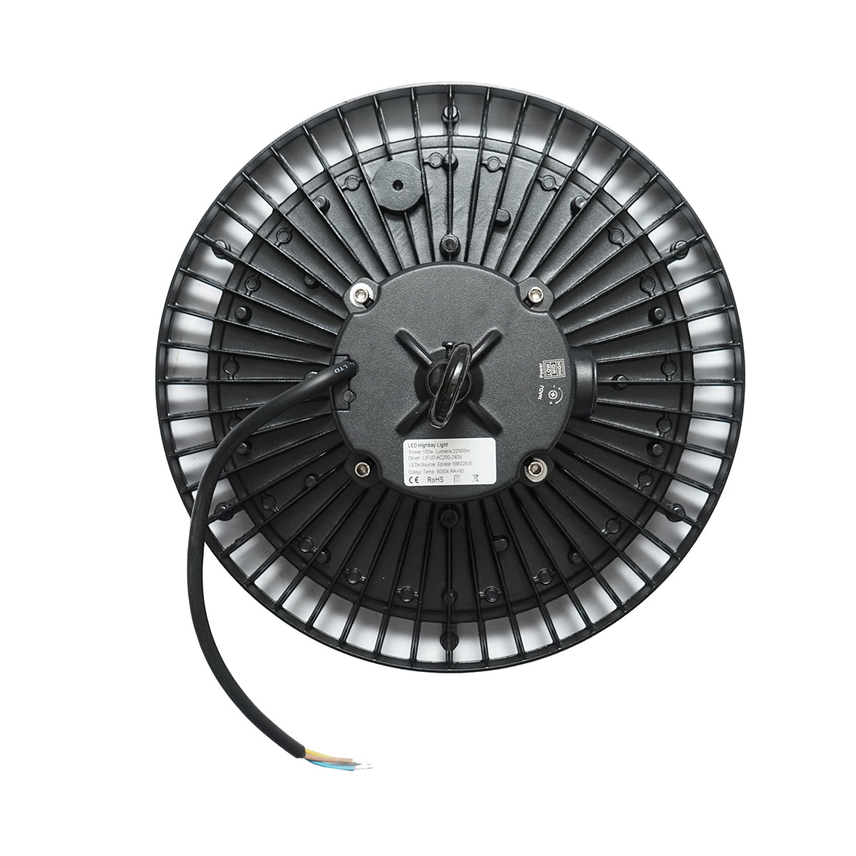 Lampada LED industriale High-Bay 150W, 220V, 6000K, 22500lm per capannoni, magazzini 330x140mm Breckner Germany - immagine 4