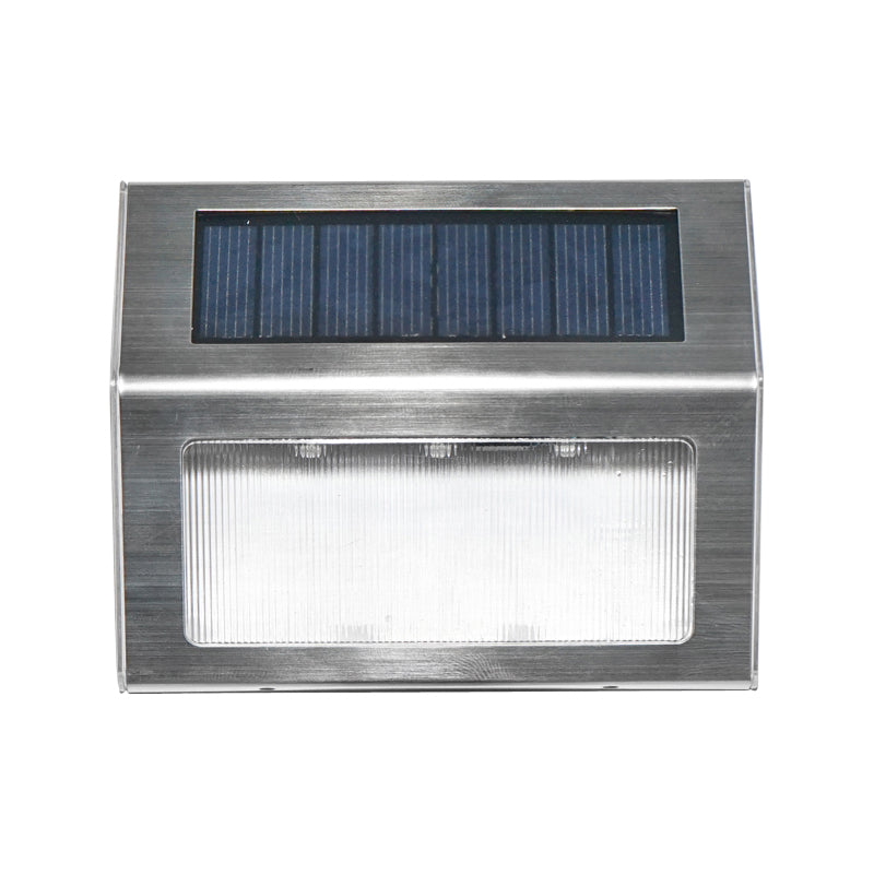 Lampada LED per scale e recinzione 3x0,06W con pannello solare da 4W, batteria da 3,2V e corpo in acciaio inox satinato - immagine 3