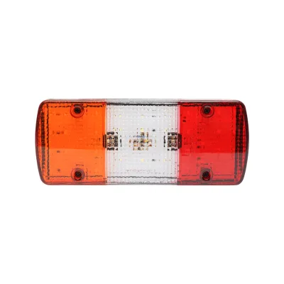 Lampada posteriore rettangolare con 28 LED e 3 compartimenti da 12V