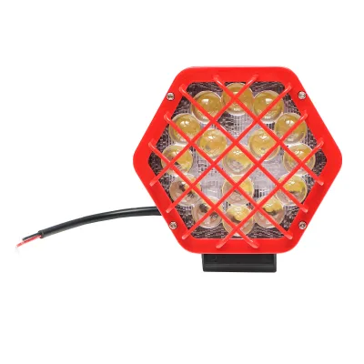 Lampada proiettore con griglia in plastica rossa tipo spot, 16 LED, DC 10-80V, 48W, angolo di radiazione 30°, Breckner Germany