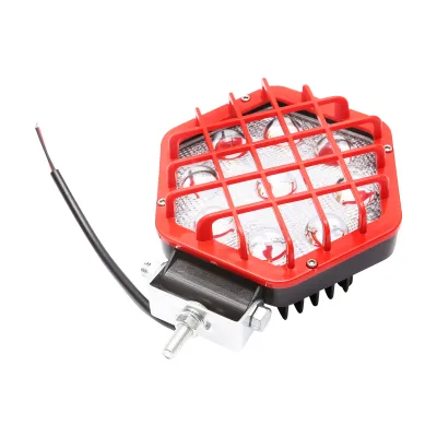 Lampada proiettore esagonale con griglia in plastica rossa, 9 LED, angolo di radiazione 30°, DC 10-80V, 27W, Breckner Germany - immagine 4
