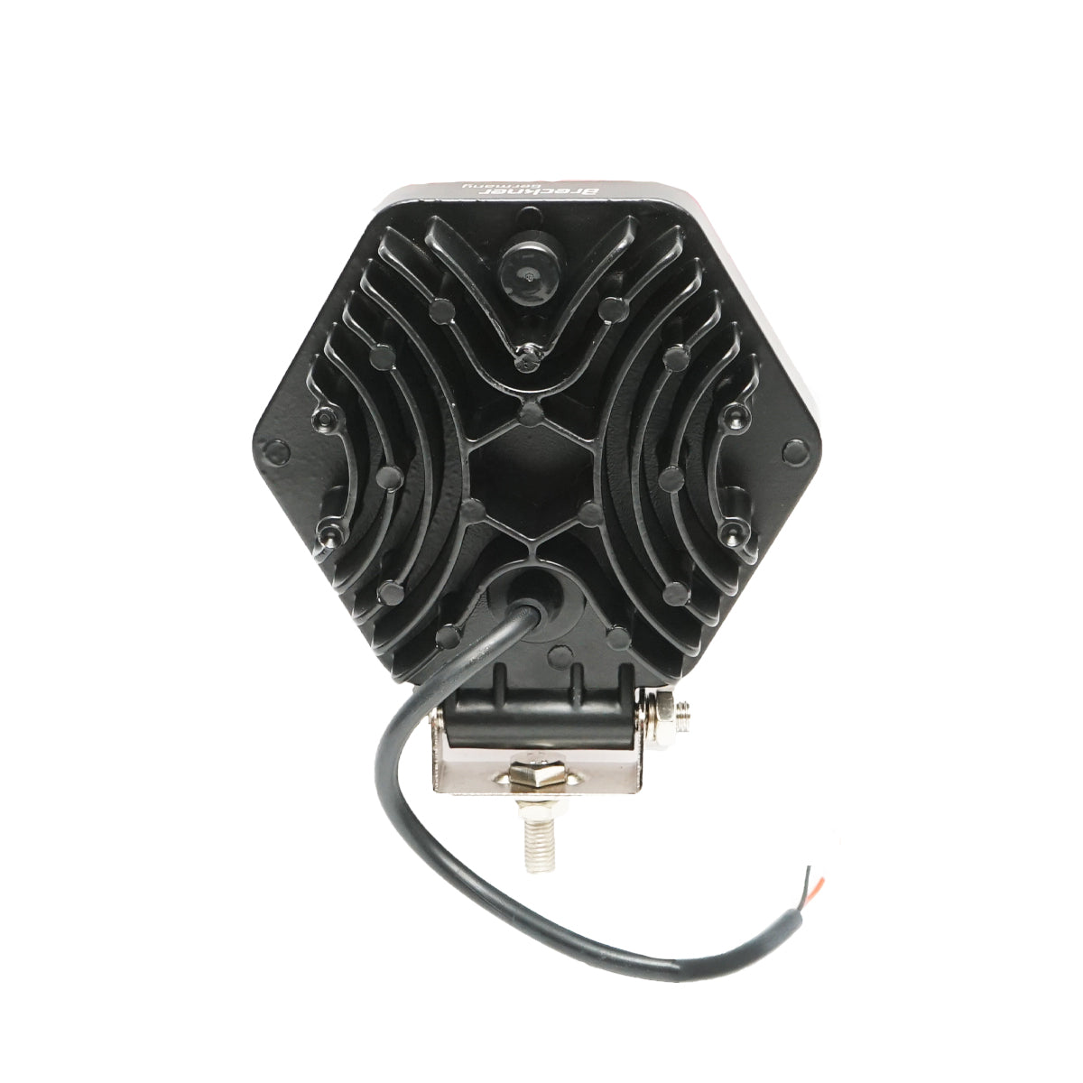 Lampada proiettore esagonale con griglia metallica rossa, 9 LED, angolo di radiazione 30°, DC 10-80V, 27W, Breckner Germany - immagine 3