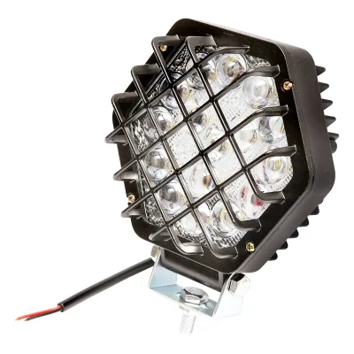 Lampada proiettore esagonale con luce bianca e griglia, 16 LED, 12/24V, 125mm, Breckner Germany. - immagine 2