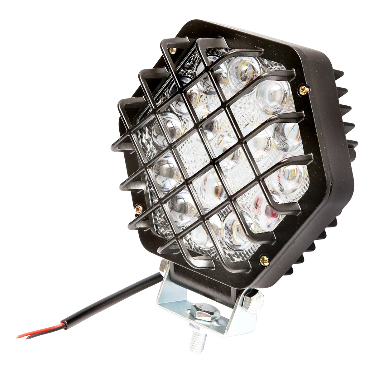 Lampada proiettore esagonale con luce bianca e griglia, 16 LED, 12/24V, 125mm, Breckner Germany. - immagine 2