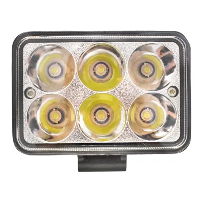 Lampada quadrata con 6 LED, 10-60V, 18W, angolo di radiazione 60°