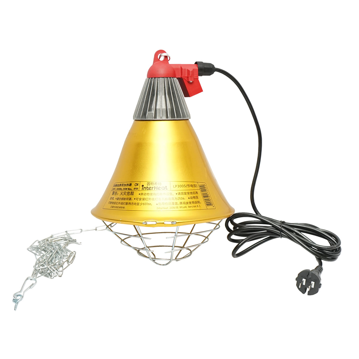 Lampada riscaldante a infrarossi da 21,5 cm per pulcini e animali, 230V - immagine 2