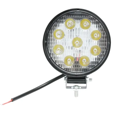 Lampada rotonda con 9 LED, 10-60V, 27W, angolo di radiazione 60°