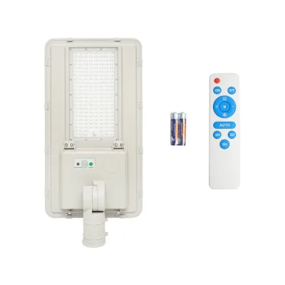 Lampada solare a LED per illuminazione stradale 180W, 6500K, IP65 con pannello solare con sensore di movimento e montaggio su palo
