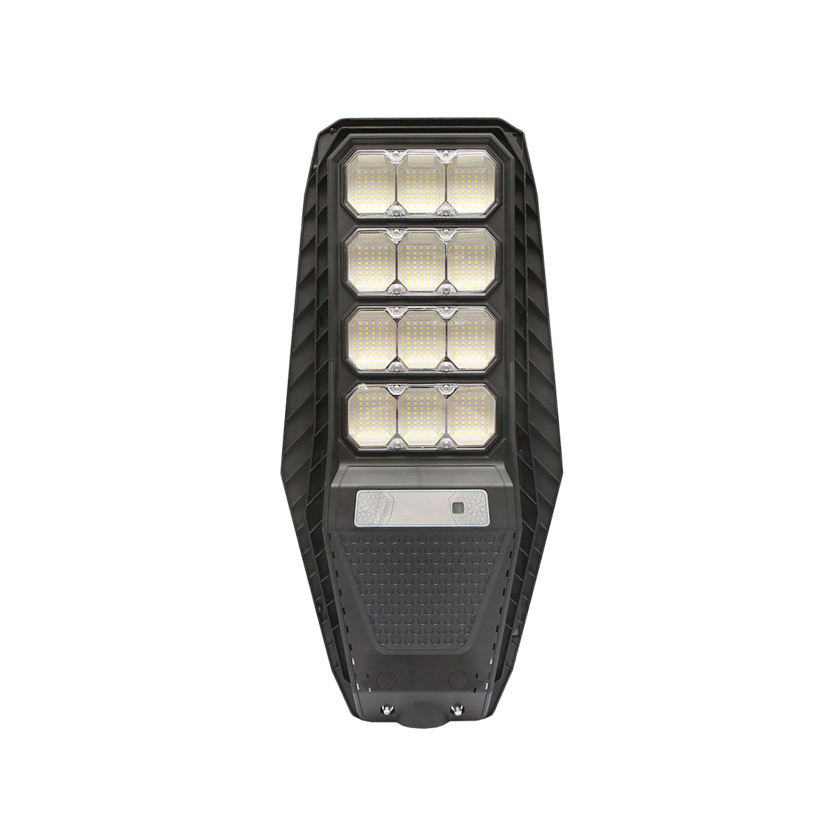 Lampada solare a LED per illuminazione stradale 200W, 6500K, IP65 con sensore di movimento, pannello solare e montaggio su palo - immagine 4