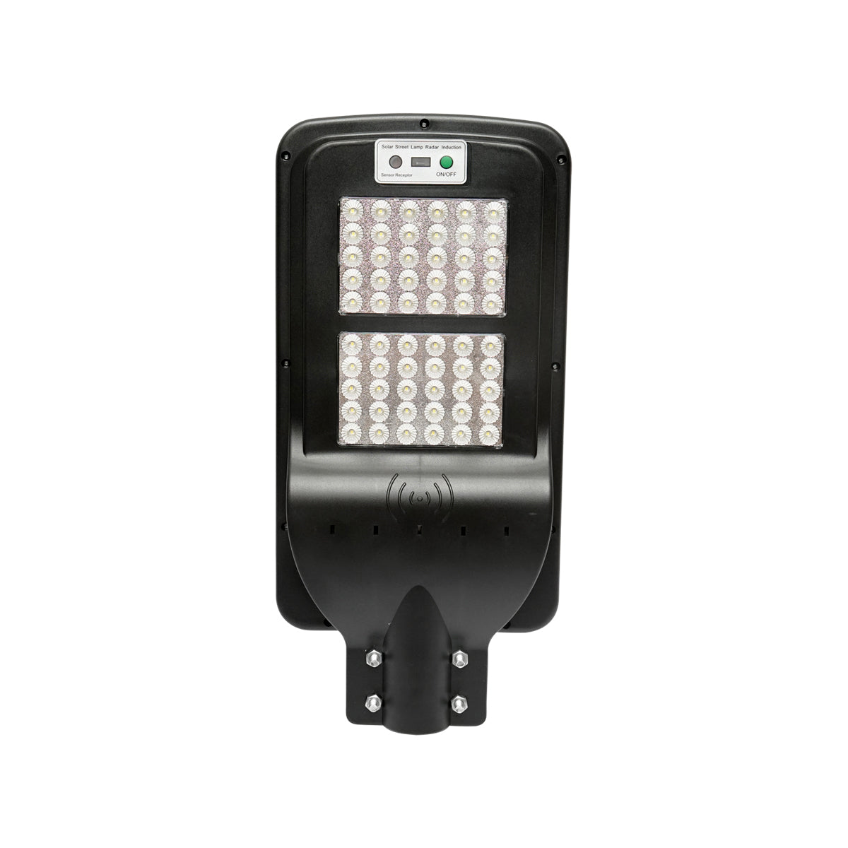 Lampada solare a LED per illuminazione stradale 60W, 6500K, IP65 con sensore di movimento, pannello solare e montaggio su palo - immagine 2