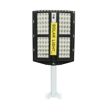 Lampada solare illuminazione stradale LED 200W 6500K con pannello solare 15W, batteria 15000mAh, telecomando, montaggio su palo IP65