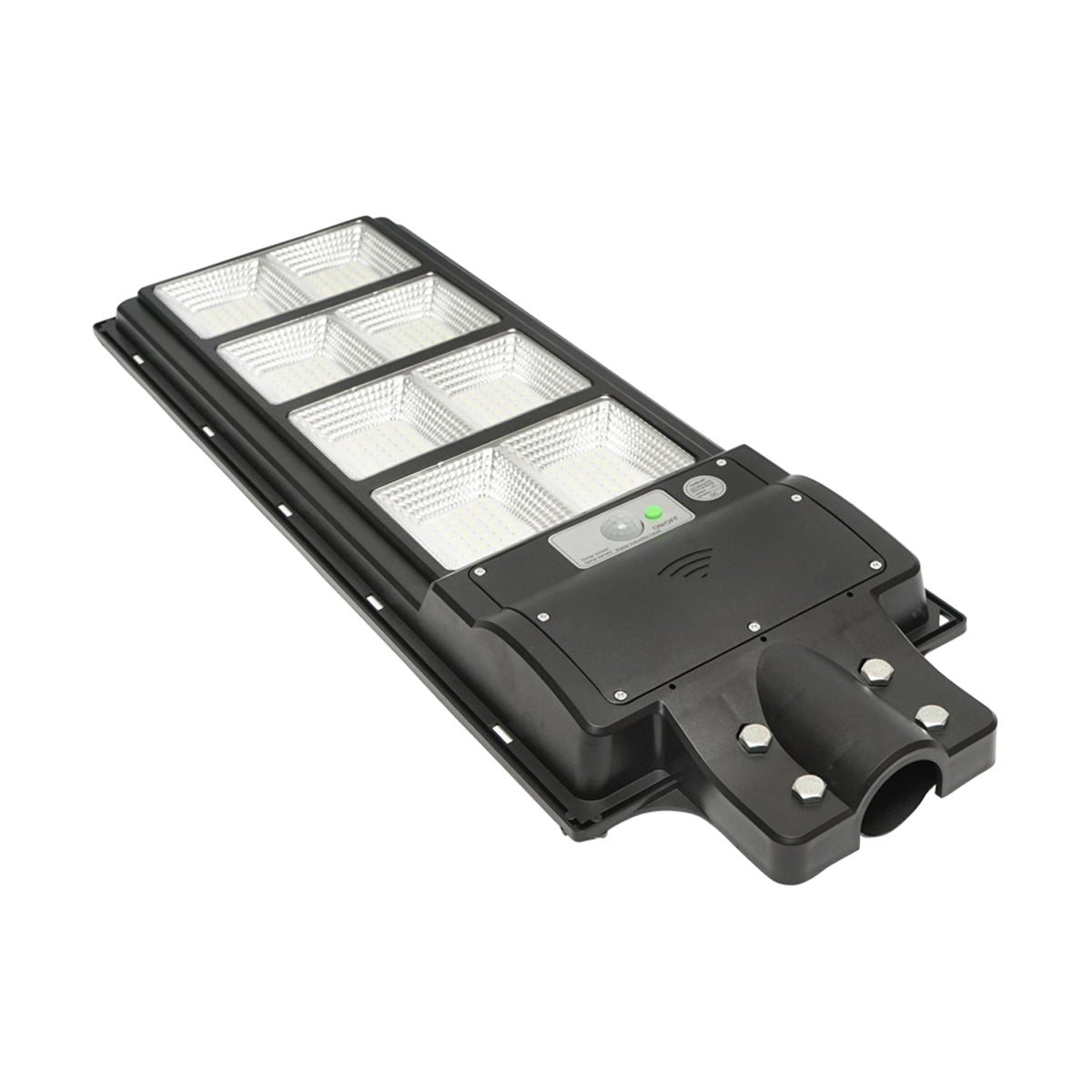 Lampada solare illuminazione stradale LED 200W, 6500K, IP65 luce fredda, sensore di movimento montaggio su palo