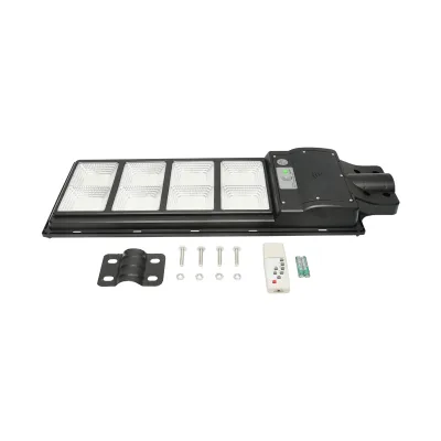 Lampada solare illuminazione stradale LED 200W, 6500K, IP65 luce fredda, sensore di movimento montaggio su palo - immagine 2