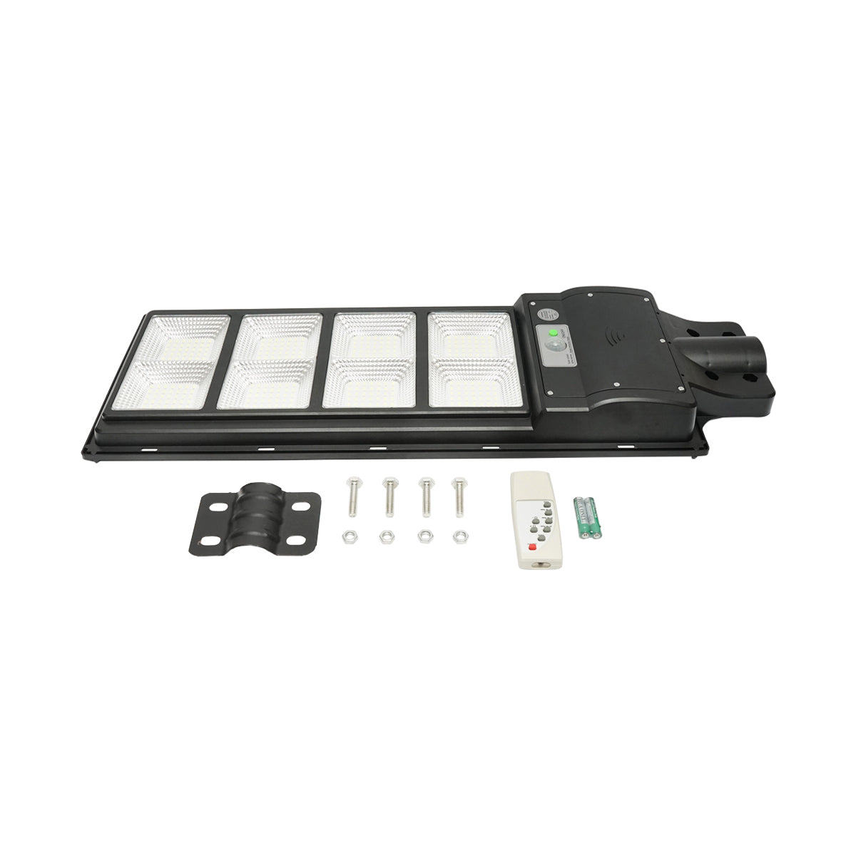Lampada solare illuminazione stradale LED 200W, 6500K, IP65 luce fredda, sensore di movimento montaggio su palo - immagine 2